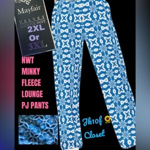 LOWEST🌺 NWT MAYFAIR 2XL MINKY FLEECE BLUE MOSAIC LOUNGE PJ PANTS